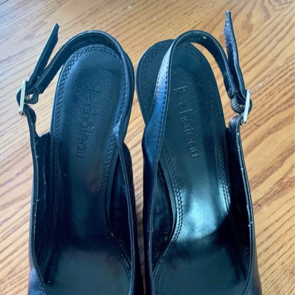 Le Chateau - Black Slingback Wedges - Sz. 9 - Picture 5 of 5
